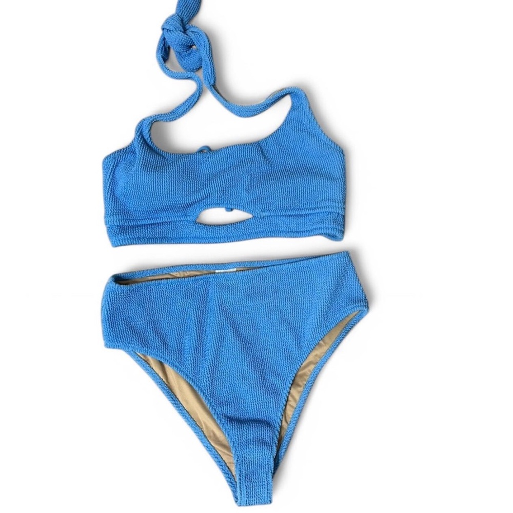 Shade & Shore Vibrant Blue Textured Bikini